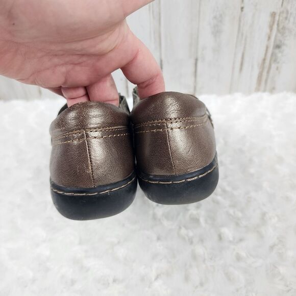 Clarks Leather Ashland Bronze Loafers Size 8.5 - Picture 5 of 9